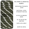 White Tech (10.5mm 50mtr) Climbing Static Rope Nylon High Strength Industrial Safety Rope, Hiking Climbing Fire Escape Rappelling Construction Indoor Outdoor Climbing Rope (Black)