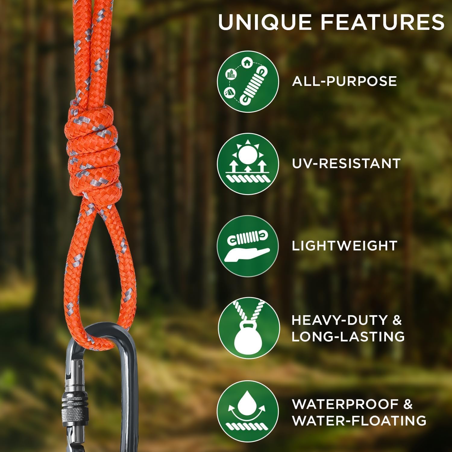 White Tech 6mm Accessory Cord Climbing Rope (100Mtr) for Rock Climbing Accessories Cord Double Braid Nylon Cord, Survival,Firestarter, Fishing Line, Duty Camping All-Purpose Utility Rope