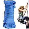White Tech Premium (10.5mm 50Mtr) Rock Climbing Static Rope Nylon 23 KN Breaking High Strength Industrial Safety Rope, Hiking Climbing Fire Escape Rappelling Mountaineering Constructio