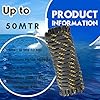 White Tech Rock Climbing Rope, (10MM 50Mtr) Nylon Braided Rope Static Rope, High Strength Safety Rope, Hiking Climbing Fire Escape Rappelling Rope with Safety Belt Climbing Carabiner Included
