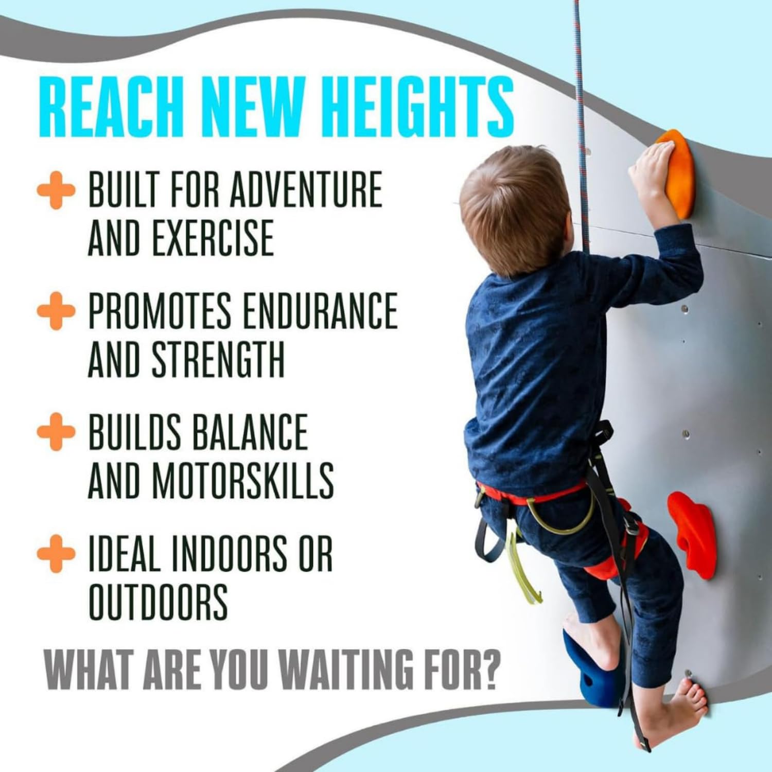 Withe Tech Rock Wall Climbing Holds Set of 30 for Kids and Adult,DIY Wall Climbing Holds for Indoor and Outdoor Play Set Use (Multicolor) with Installation Kit